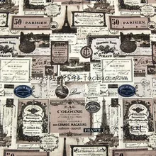 105X100 см сделать старые тона Париж Эйфелева башня Марки отель, хлопчатобумажная ткань для занавесок скатерти украшения DIY-AFCK606
