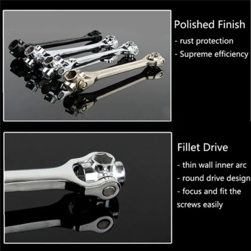 DWZ 8 In 1 10-22mm Dog Bone Shape Hexagon Socket Wrench Spanner Universal Tool