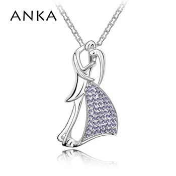 

ANKA Accessories Colar Necklace Unbeatable Low Price Promotion rhodium plated Jewelry dance Lovers Crystal Necklace #83754
