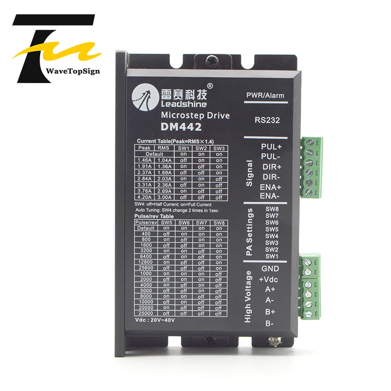 Leadshine 2 фазный цифровой Драйвер шагового двигателя DM442 VDC20 40 VDC для гравировальной