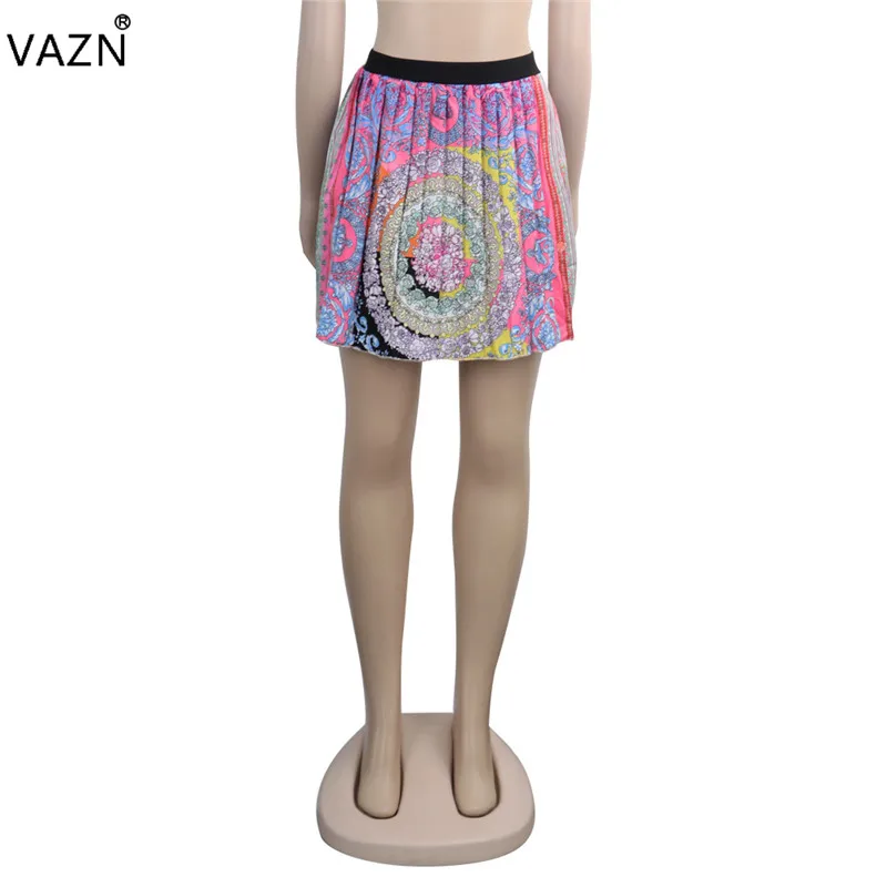VAZN 2019 Новое поступление знаменитый сексуальный Для женщин с цветочным принтом, обтягивающее длинные юбки шифон плиссированные империя