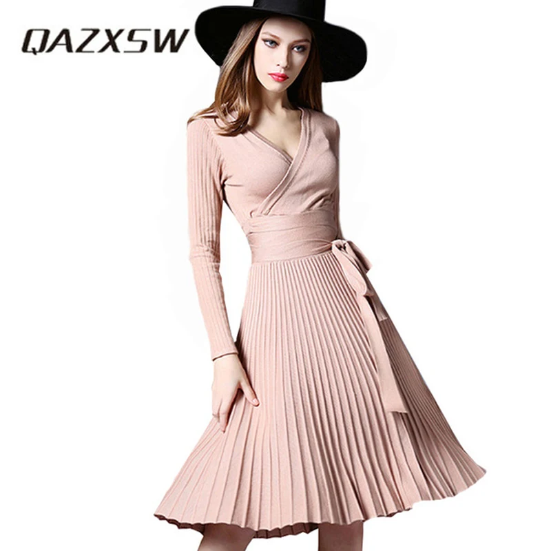 QAZXSW Elegant Spring Dress 2018 High Quality Office Dresses For Women