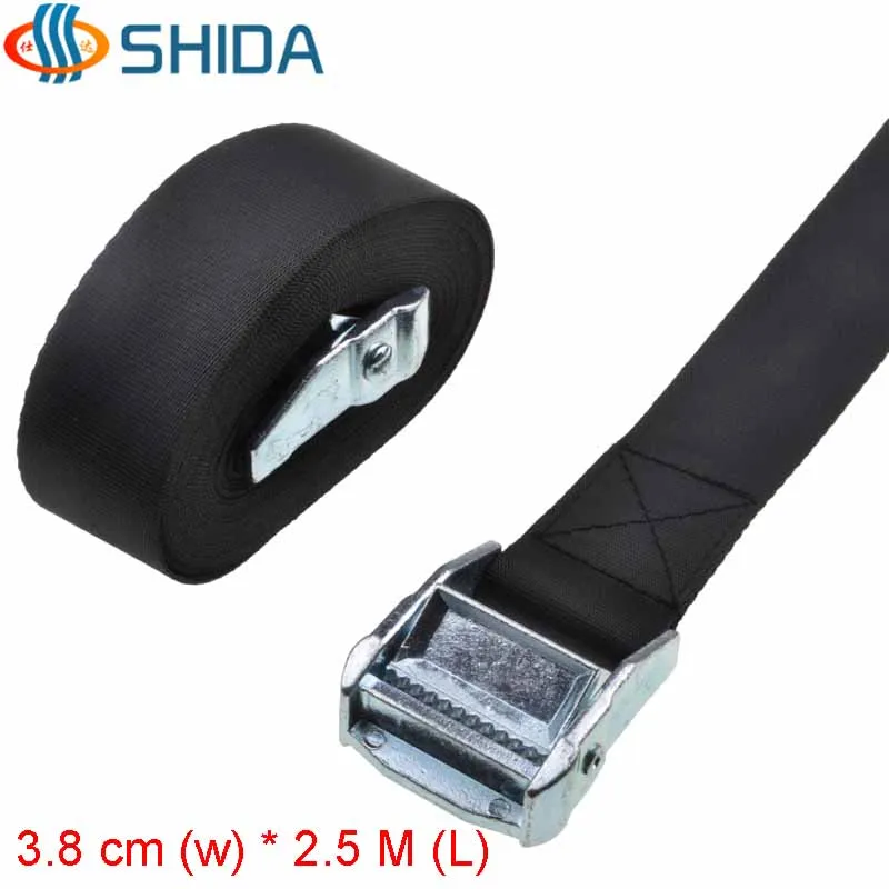 2 PCS 1.5 inch 3.8cm * 2.5Meters Metal Cargo Lashing Polyester Webbing Strap Ratchet Tie Down with Cam Buckle Winch | Инструменты