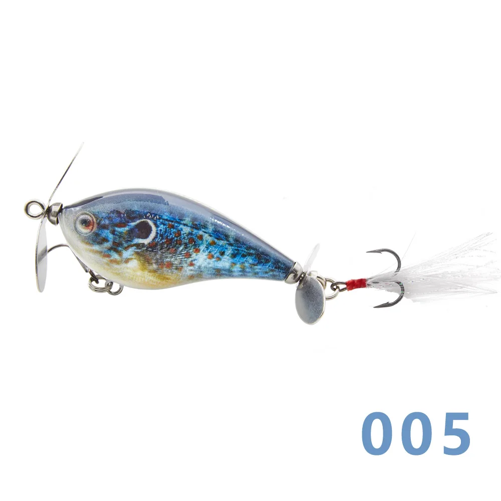 HuntHouse prop crankbaits новые рыболовные чудаки 6 см 13 г спиннинг приманка с Перо хвоста Бас Приманка whopper воблеры для prop карандаш - Цвет: 005