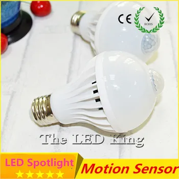 

10X PIR Motion Sensor Lamp LED Bulb 7w LEDs 9w Auto Smart LED light bulbs Or Sound Voice Light E27 Motion Sensor Light LED lamp