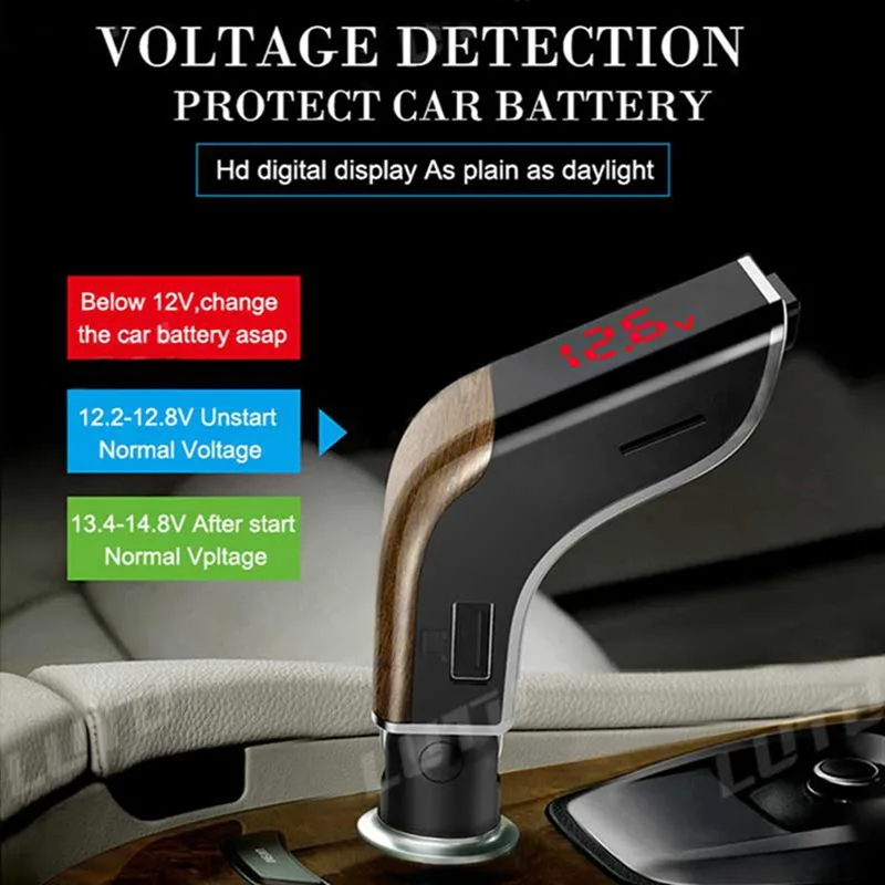 VicTsing Car Bluetooth Mp3 Player FM Transmitter Red Screen Mp3 Music Player USB Car Charger 5V 3.1A 1A Bluetooth Mp3 Player Kit (16)