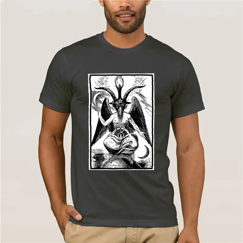 Футболка мужская с принтом Sigil of Baphomet модная тенниска из хлопка козы Мендес майка