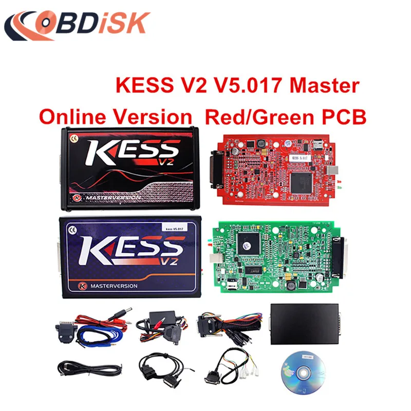 Красный/зеленый Версия KESS V2 V5.017 мастер HW 5,017 Kess V2 OBD2 менеджер Тюнинг Комплект ECU программист без ограничений на количество подключений