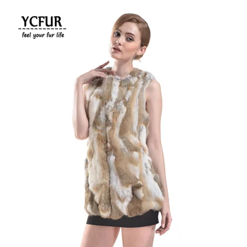 

YCFUR Women Vest Jacket Winter Pieces Of Rabbit Fur Jackets for Women O Neck Natural Fur Waistcoats Female Warm Winter