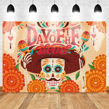 

Mehofoto Day of the Dead Photography Backdrops Death Photo Background Studio Theme Party Decoration Supplies Backgrounds Prop