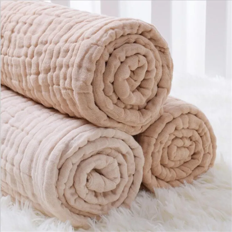 

105cm*105cm Soft Breathable 6 layers Gauze Baby Blankets Swaddling For Babies wrap 100% Cotton Infants Baby Blankets