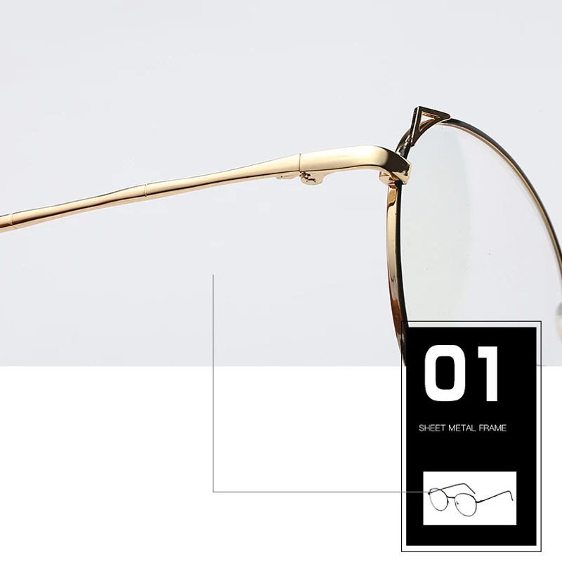 Iboode, металлические очки для чтения с кошачьими ушками, для женщин и мужчин, прозрачные очки для пресбиопии, анти-голубые лучи, оправа для очков, простое зеркало, от 0 до+ 4,0