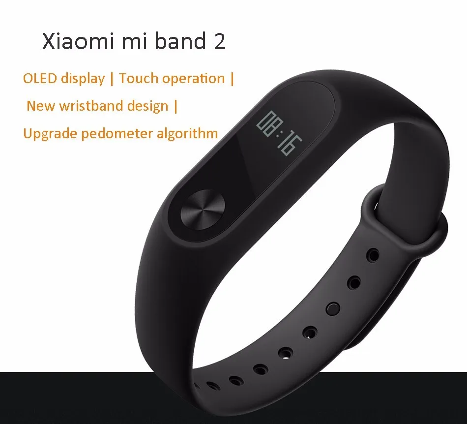 Xiaomi Mi Band 2 OLED сенсорный экран Смарт фитнес-трекер для измерения сердечного ритма Bluetooth телефон шагомер IP67 водонепроницаемый