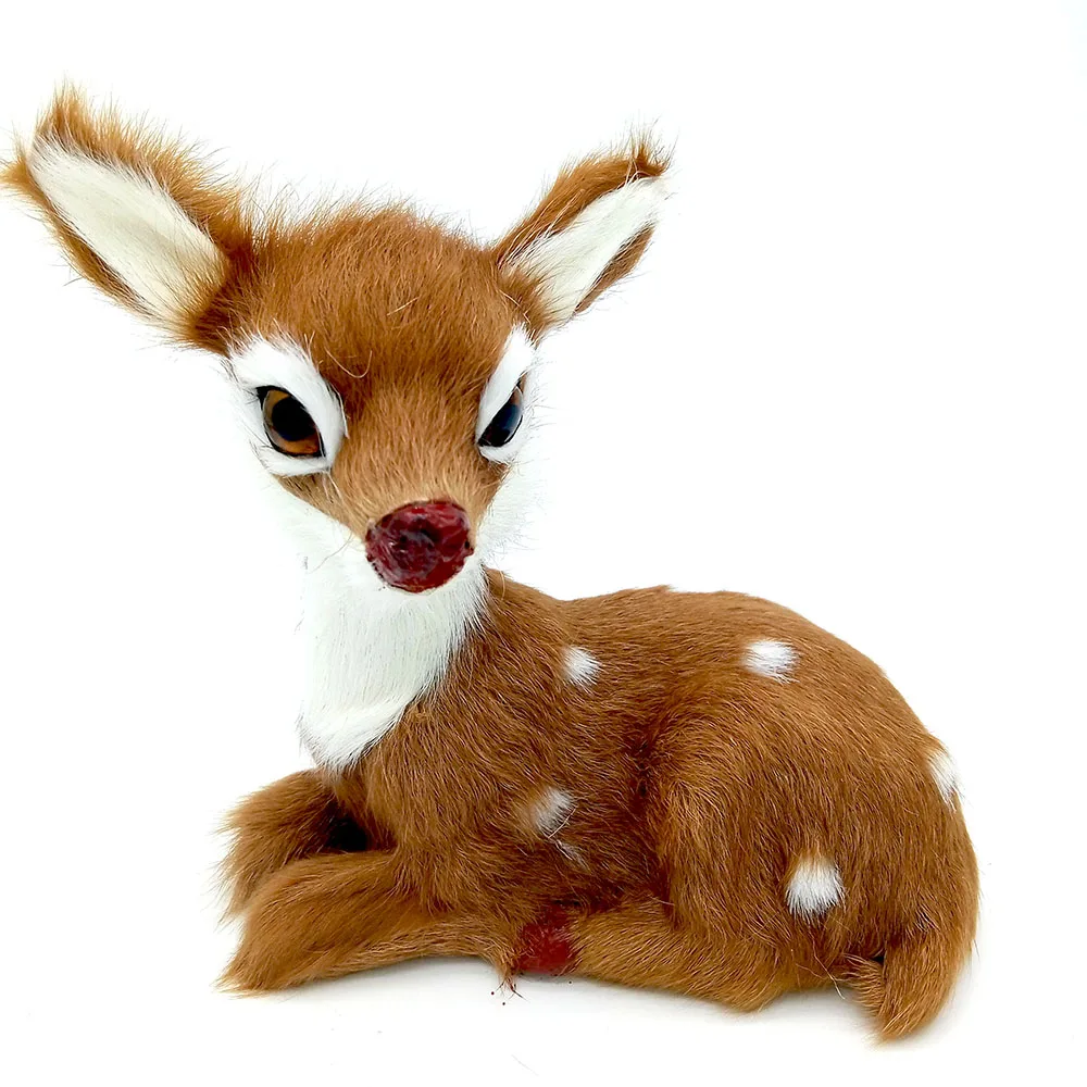 Artificial font b Animal b font Model About 14x14cm Sika Deer Toy Fur Polyethylene Deer Toy