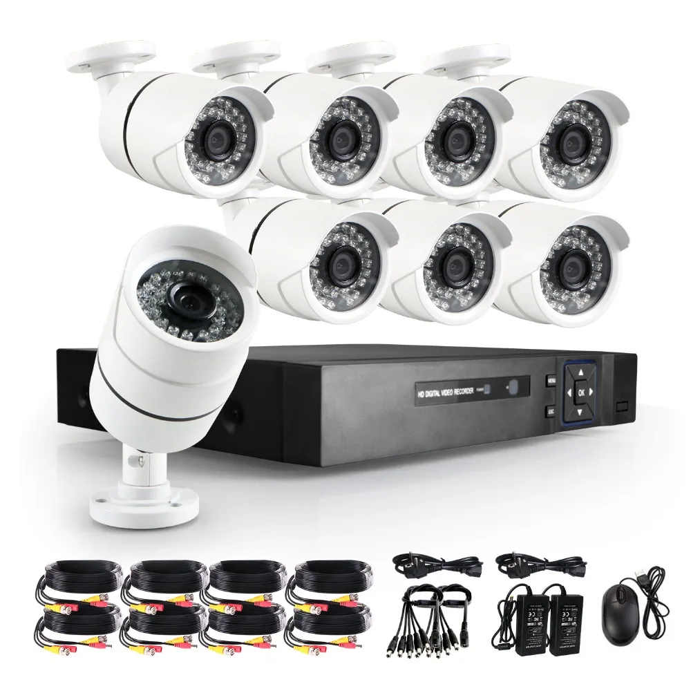 5 in 1 8CH 1080N HDMI DVR 3000TVL 1080P HD Outdoor Security Camera