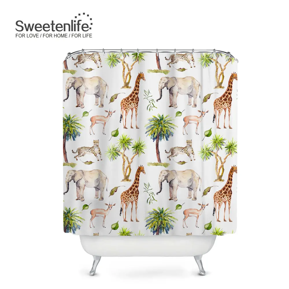 Sweetenlife 2017 New African Shower Curtain Polyester Fabric Curtain