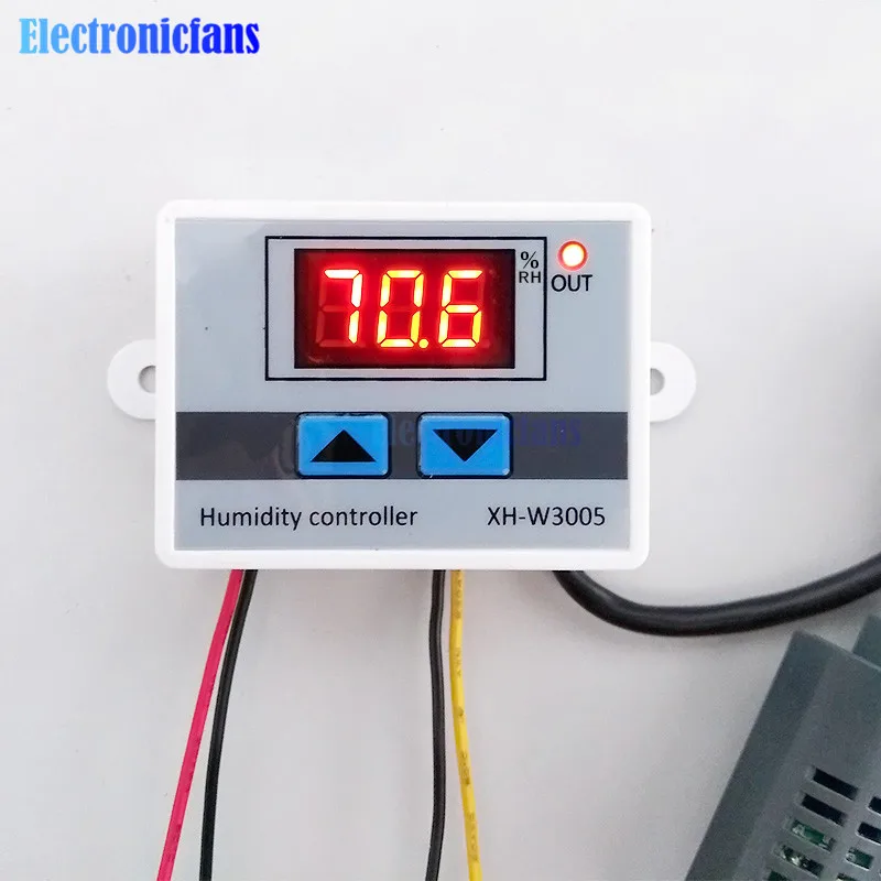 110 В переменного тока, 220 В, 12 В, 24 В, XH-W3005 W3005, цифровой регулятор влажности, гигрометр, переключатель контроля влажности, гигростат с датчиком влажности
