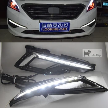 

wholesale for HYUNDAI SONATA 9 2014 2015 2016 Driving DRL Daytime Running Light fog lamp Relay LED Daylight car style free ship