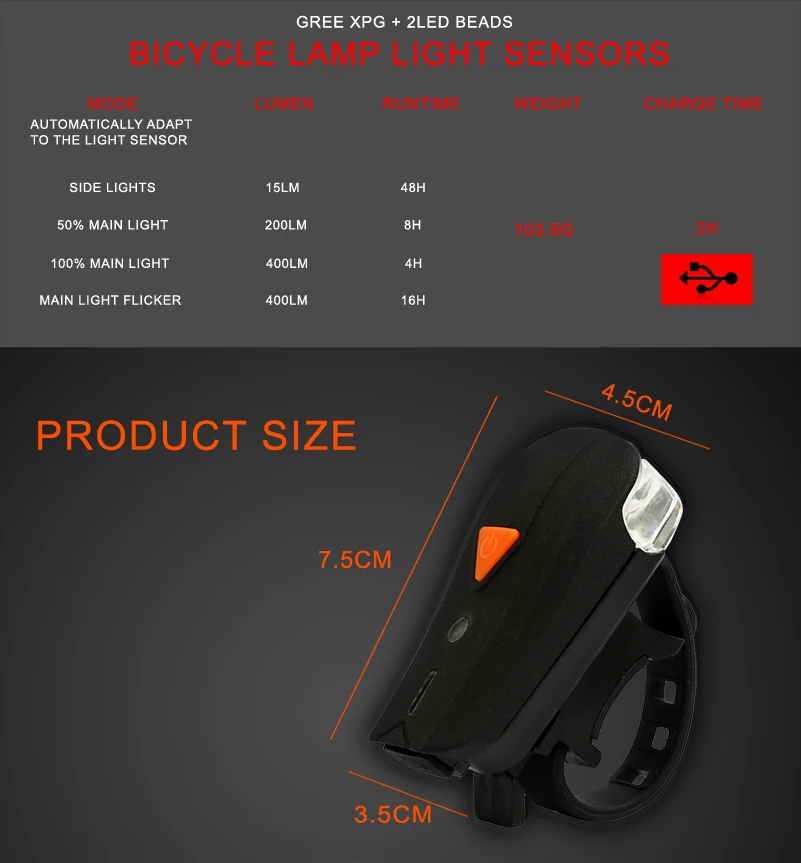 Sale WEST BIKING USB Rechargeable Bike Light Front Handlebar Cycling Led Battery Flashlight Torch Headlight Bicycle Accessories Light 21