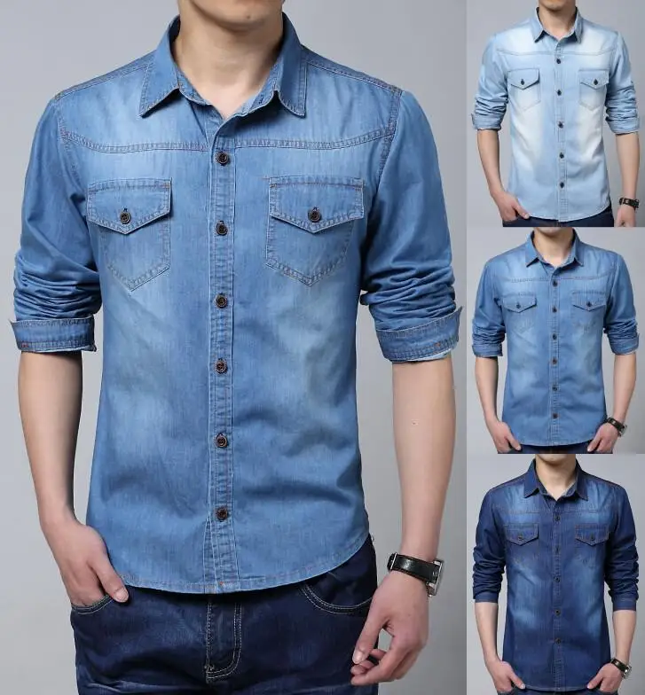 camisa tipo jean hombre