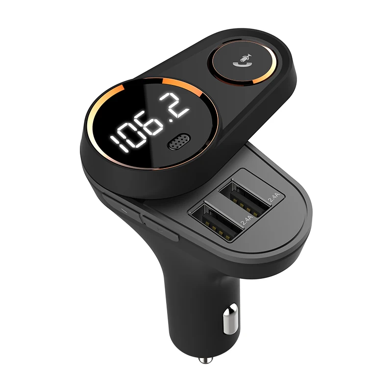  Kit manos libres de reproductor MP3 transmisor FM con cargador Bluetooth para coche con doble puert