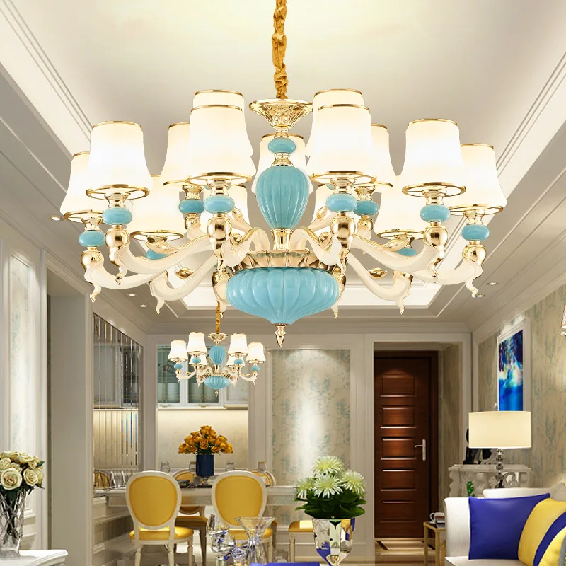 

Modern LED chandelier living room suspended lamp Zinc alloy luminaires bedroom lighting home fixtures French hanging lights