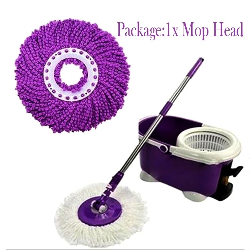 

360 Degree Rotating Microfiber Replacement Spin Mop Head Easy Magic Kitchen Bathroom Floor Cleaner Mops Heads Household