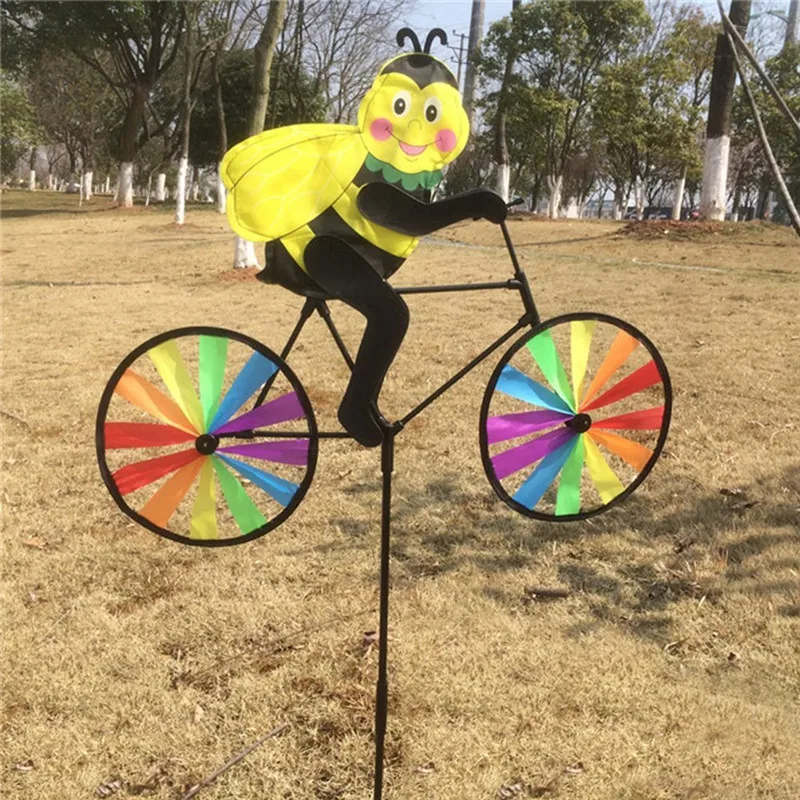 3d Tier Auf Bike Windmuhle Wind Whirligig Garten Rasen Yard Decor