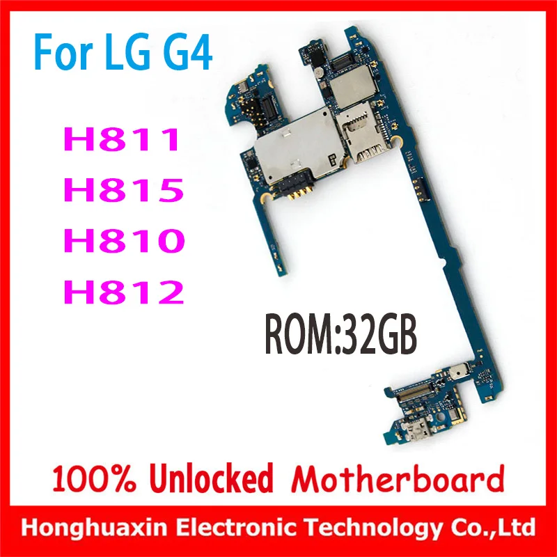 

Good working 32GB Motherboard for LG G4 H810 H811 H812 H815 factory unlocked original mainboard Logic circuit board main plate