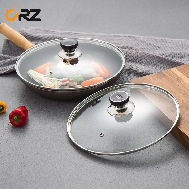1set 24cm+27cm Glass Pot Lid Pan Cove Ith Knobs Handles Reusable