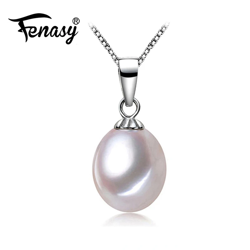 

FENASY S925 sterling silver pearl jewelry freshwater Pearl necklace bohemian black White bijoux femme necklace women pearl