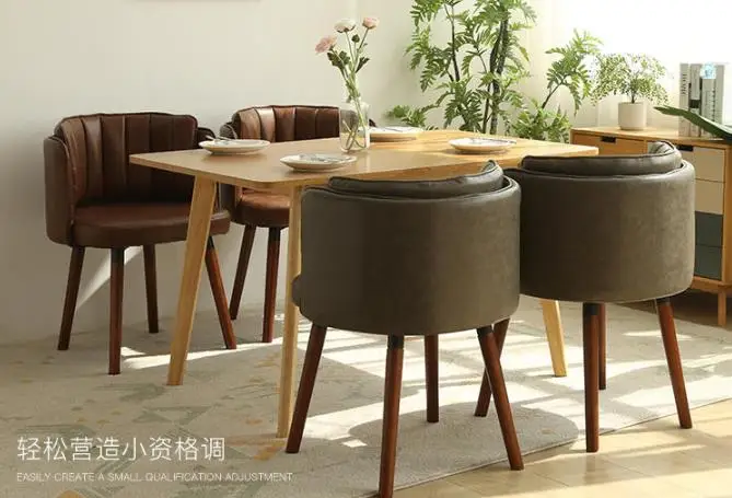 Louis Fashion Cafe Chairs Nordic Dining Modern Minimalist Family Solid Coffee Shop