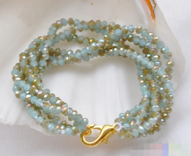 Hot sale&gt@@ &gt 08784 6row round faceted blue-sky crystal bracelet | Украшения и аксессуары
