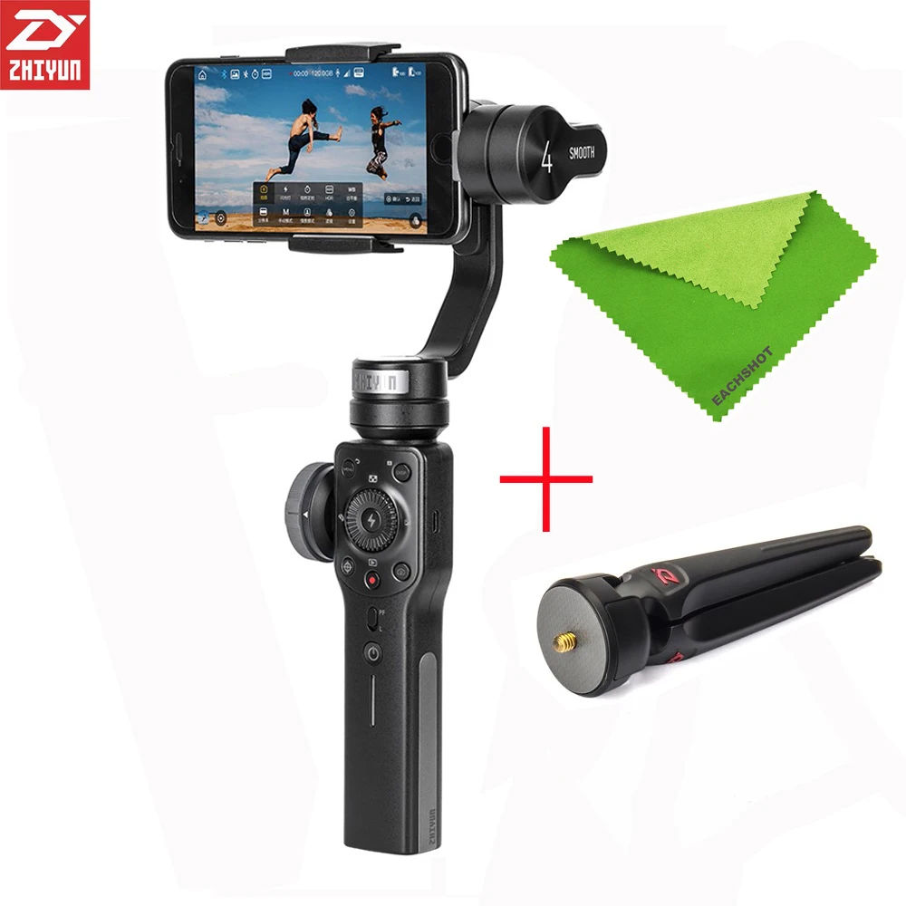 Zhiyun Smooth 4 3 осевой стабилизатор телефон экшн Камера портативный монопод с шарнирным замком для iPhone samsung S8 Galaxy S9 плюс мобильный смартфон