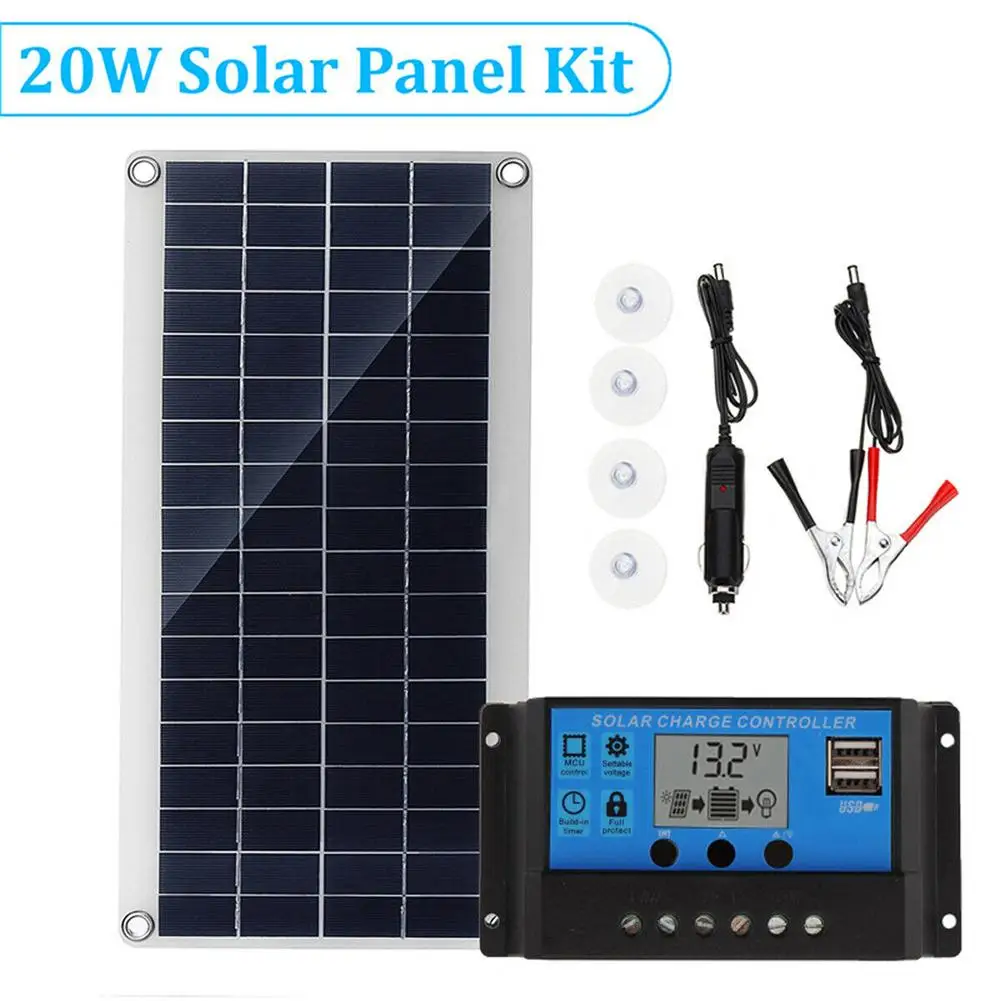 20 Вт поликристаллическая Гибкая солнечная панель портативная многоцелевой мобильный телефон зарядка солнечная панель