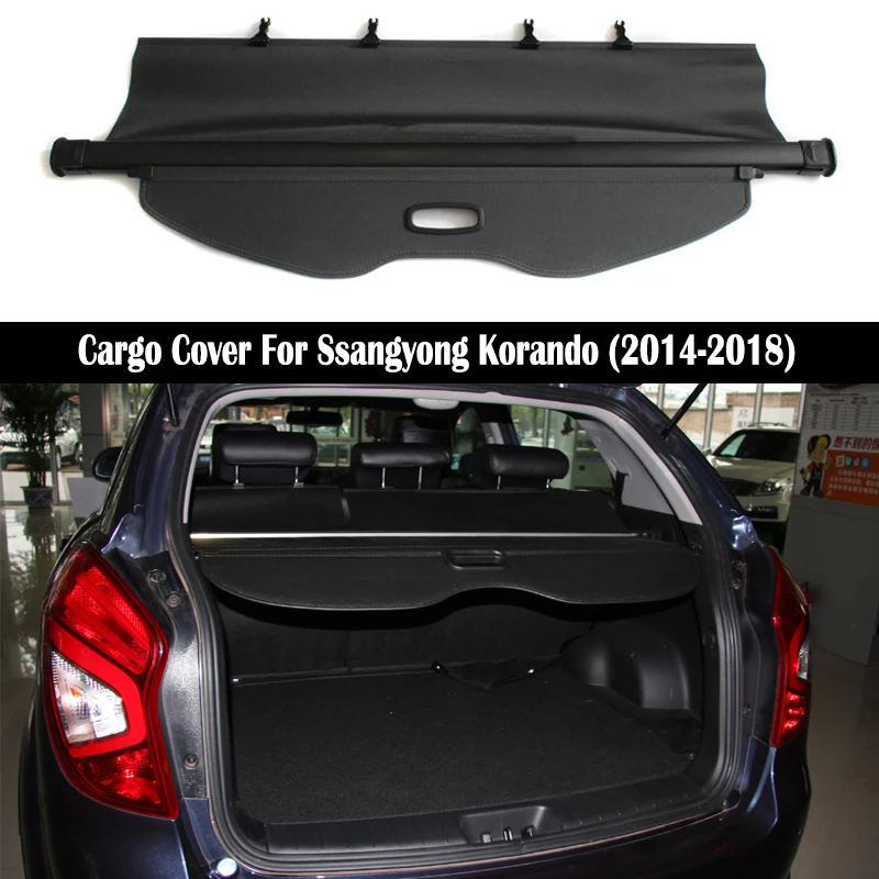 

Rear Cargo Cover For Ssangyong Korando 2014 2015 2016 2017 2018 privacy Trunk Screen Security Shield shade Auto Accessories