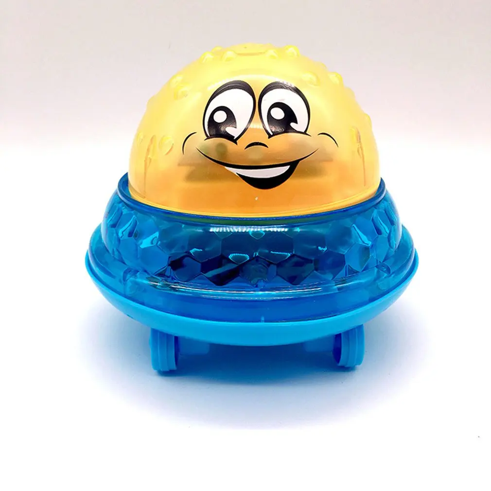 Детская электрическая индукционная игрушка поливальная машина многофункциональные многоцветные наклейки, светильник, музыкальная детская ванная комната, игрушки для ванной - Цвет: YellowBlue