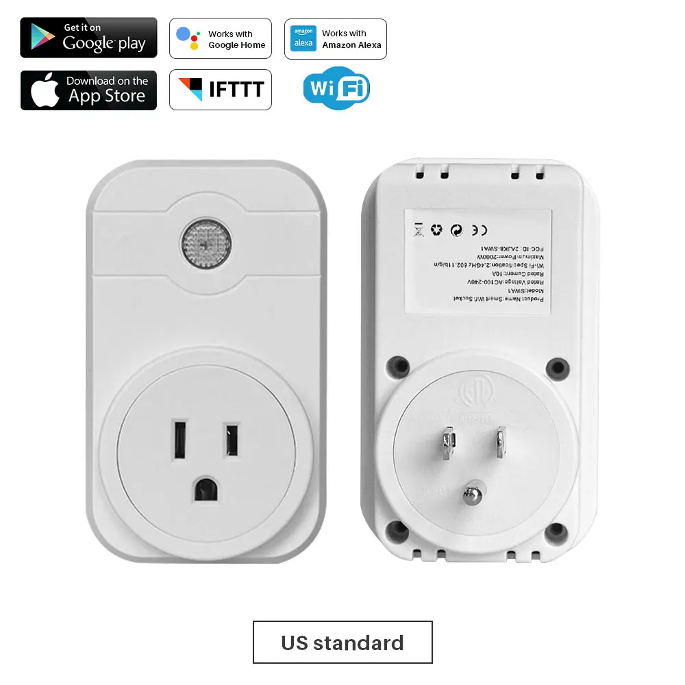 WiFi умная розетка с разъемом питания с приложением синхронизации дистанционного управления Совместимость с Amazon Alexa Google Home Mini Smart Home Автоматизация - Цвет: US Standard Plug