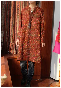 

Spring chinese style vintage pure linen V-neck loose blouse