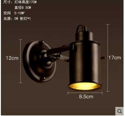 buy Loft Vintage Industrial Retro Wall lamps Clear Wall Sconce Warehouse Wall Light Fixtures E27 AC90 260V Bedside Lighting