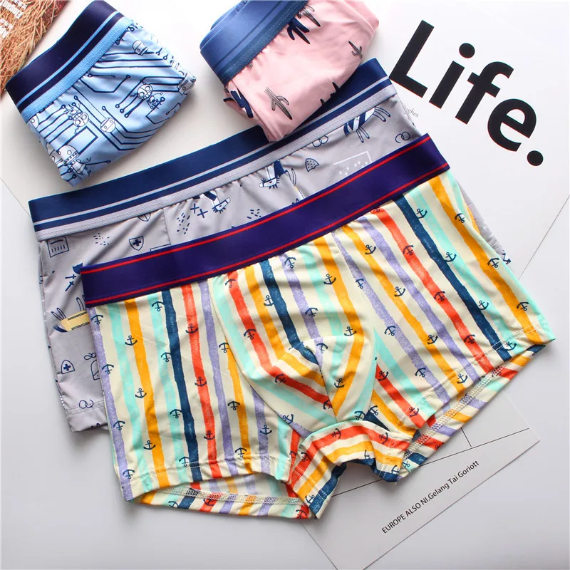 

Summer models Korean men's underwear high quality ice silk fabric refreshing breathable moisture men's underwear wholesale
