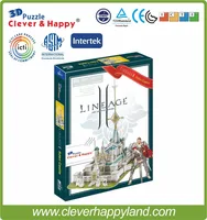 Best selling toy 3d puzzle game Lineage 2 Aden Castle paper model 224PCS 2