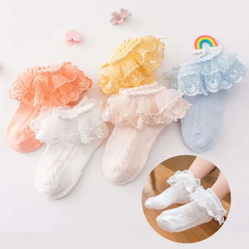 

Lovely Lace Flower Baby Socks Summer Mesh Baby Girl Socks Candy Color Princess Girl Kids Sock Newborn Infant Anti Slip Sock 1-3Y