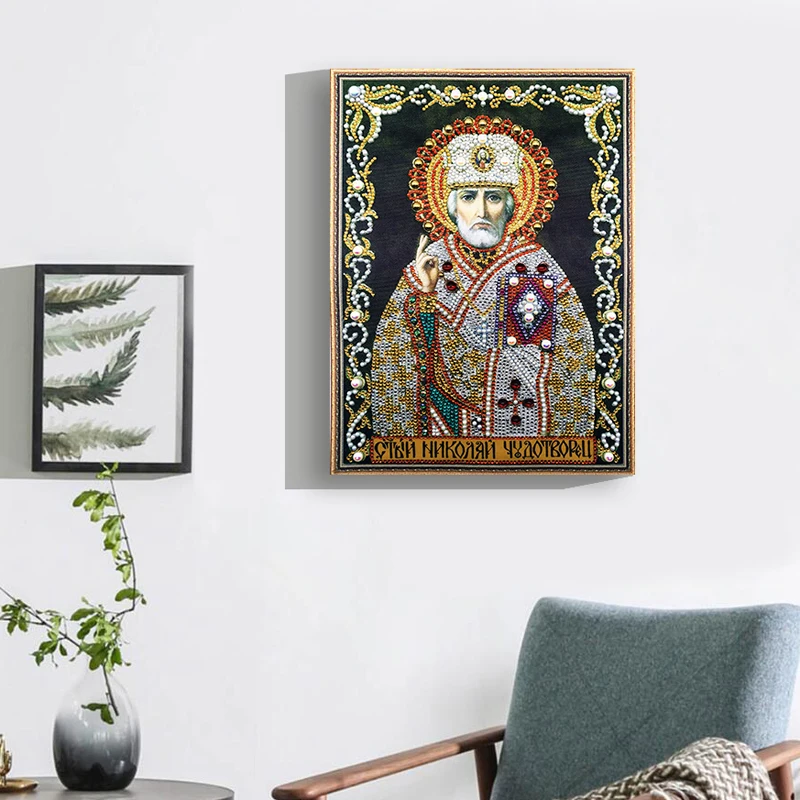 RUBOS DIY Diamond Painting Icons Theotokos Jerusalem Religion Diamond Embroidery 5D Big Bead Pearls Glass Mosaic 3D Crystal Sale (29)