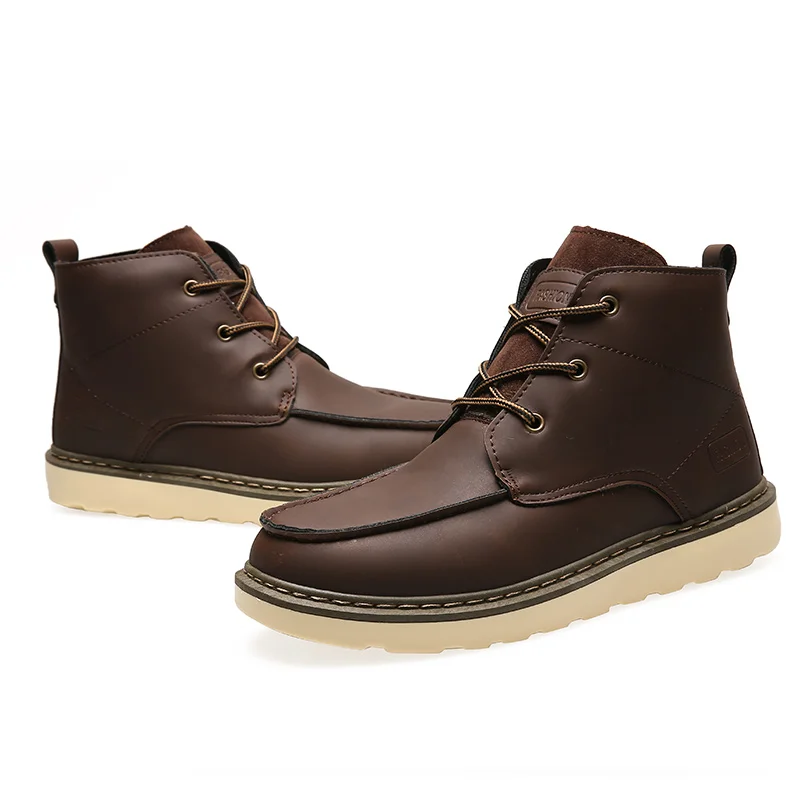 BEAND SERENE/модные мужские ботинки; рабочие ботинки; повседневные кожаные ботильоны на шнуровке; размеры 39-44; DG883 - Цвет: Brown