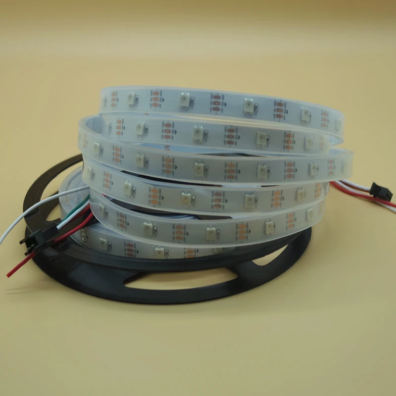 Светодиодный полоски WS2812B ws2812 IC RGB индивидуально адресуемых 5050 светодиодный s полосы светильник Водонепроницаемый диод гибкий неоновый светодиодный ленточный светильник 5V