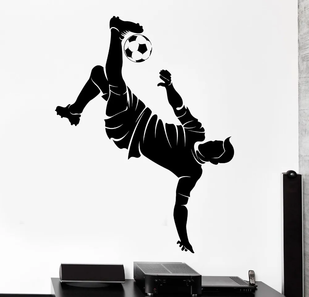 Free Shipping Wall Stickers Sport Soccer  Football Player  