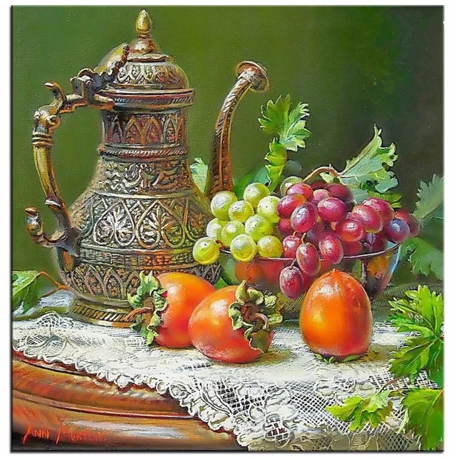 Full Square Diamond Embroidery Still Life With Jug 5D Diamond Mosaic Cross Stitch Picutre Of Rhinestones