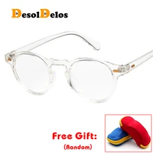 Vintage Round Clear Glasses Women Transparent Lens Glasses Frame Ladies Optical Eyeglasses Frame Men Unisex Gift with box Vintage Round Clear Glasses Women Transparent Lens Glasses Frame Ladies Optical Eyeglasses Frame Men Unisex Gift with box