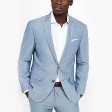 Повседневное курение синий мужской костюм Slim Fit Нарядные Костюмы для свадьбы для Для мужчин индивидуальные жениха Смокинги для женихов дружки костюм(куртка+ Брюки для девочек+ платок